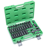 38 Piece 1/2 inch Drive SAE & Metric Impact Socket Set with Impact Driver - 58138